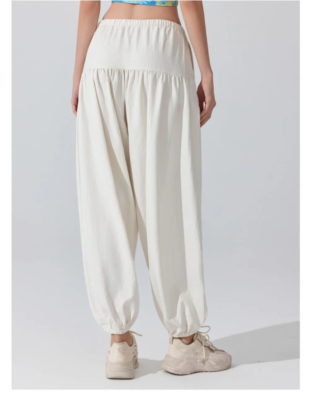 Stown Harem Pants for Ladies Gym - Women's High Waist Drawstring Yoga Boho Trousers with Pockets, Loose Fit Balloon Sweatpants