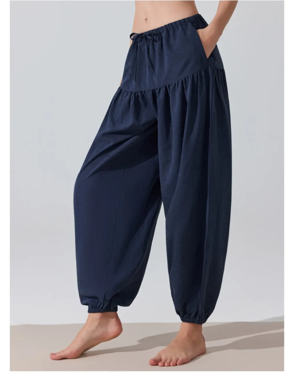 Stown Harem Pants for Ladies Gym - Women's High Waist Drawstring Yoga Boho Trousers with Pockets, Loose Fit Balloon Sweatpants