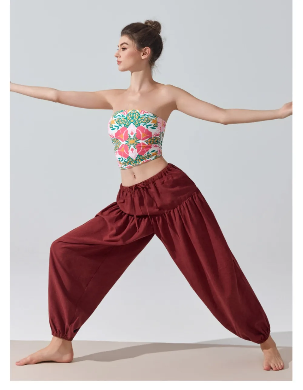 Stown Harem Pants for Ladies Gym - Women's High Waist Drawstring Yoga Boho Trousers with Pockets, Loose Fit Balloon Sweatpants