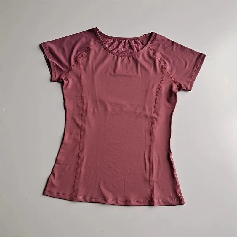 Women's Quick Dry Mesh Sports Top round Neck Pullover Short Sleeve Fitness Yoga T-Shirt Breathable Workout Shirt