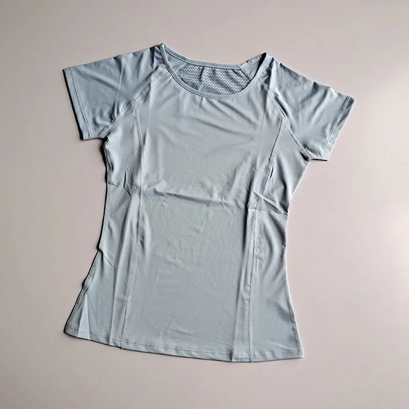 Women's Quick Dry Mesh Sports Top round Neck Pullover Short Sleeve Fitness Yoga T-Shirt Breathable Workout Shirt