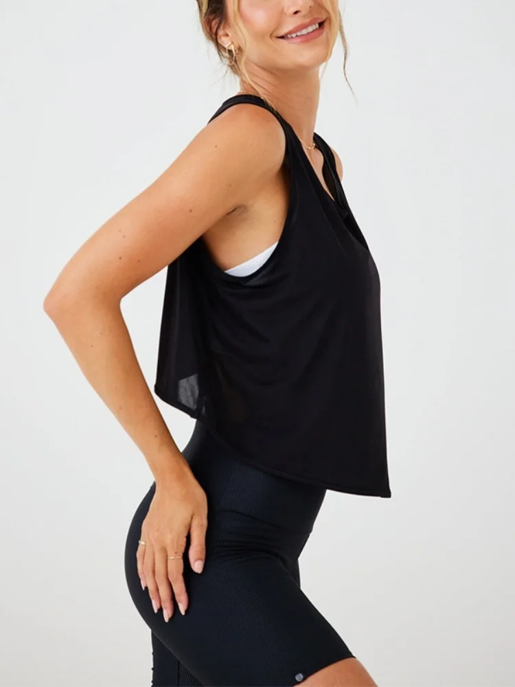 Women'S Solid Color Top Women'S Sports Suspender Top Women'S Fashion Hollow Back Sports Running Fitness Casual Hundred Yoga Top