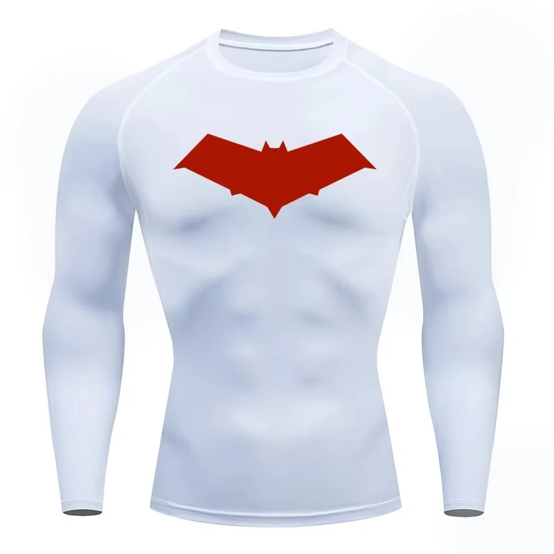 Bat Print Men's Compression T-Shirt Quick Dry Gym Workout Top | Summer Fitness Rashguard for Running & MMA ZY0037