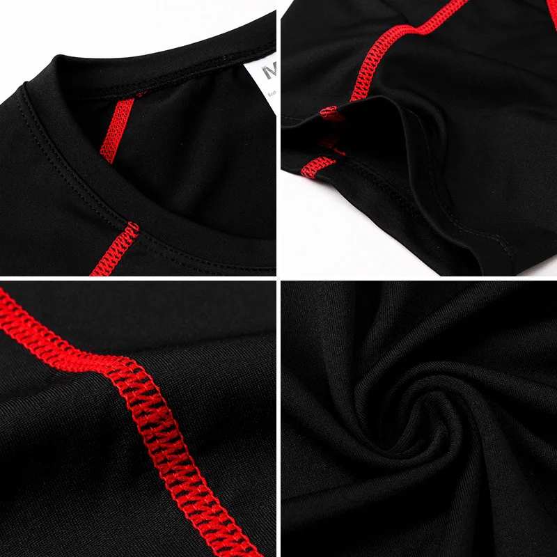 Elastic Men's Sport Running Shirt Fitness Sports Training Shirt Quick Dry Shirt Round Neck Body building uscle Sports Shirt