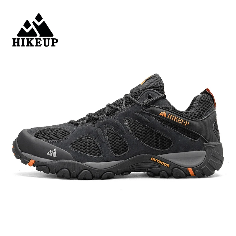 HIKEUP Men Shoes Breathable Splashproof Outdoor Hiking Shoes Mountain Climbing Sport Men Hunting Trekking Sneaker