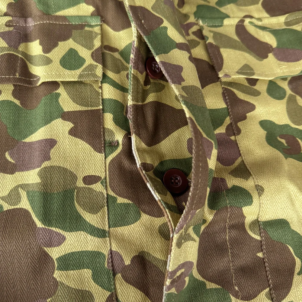 WW2 US Soldier Uniform Duck Hunting Double-sided Camo Coat HBT Soldier Vintage Soldier Uniform Vintage Camouflage Jacket