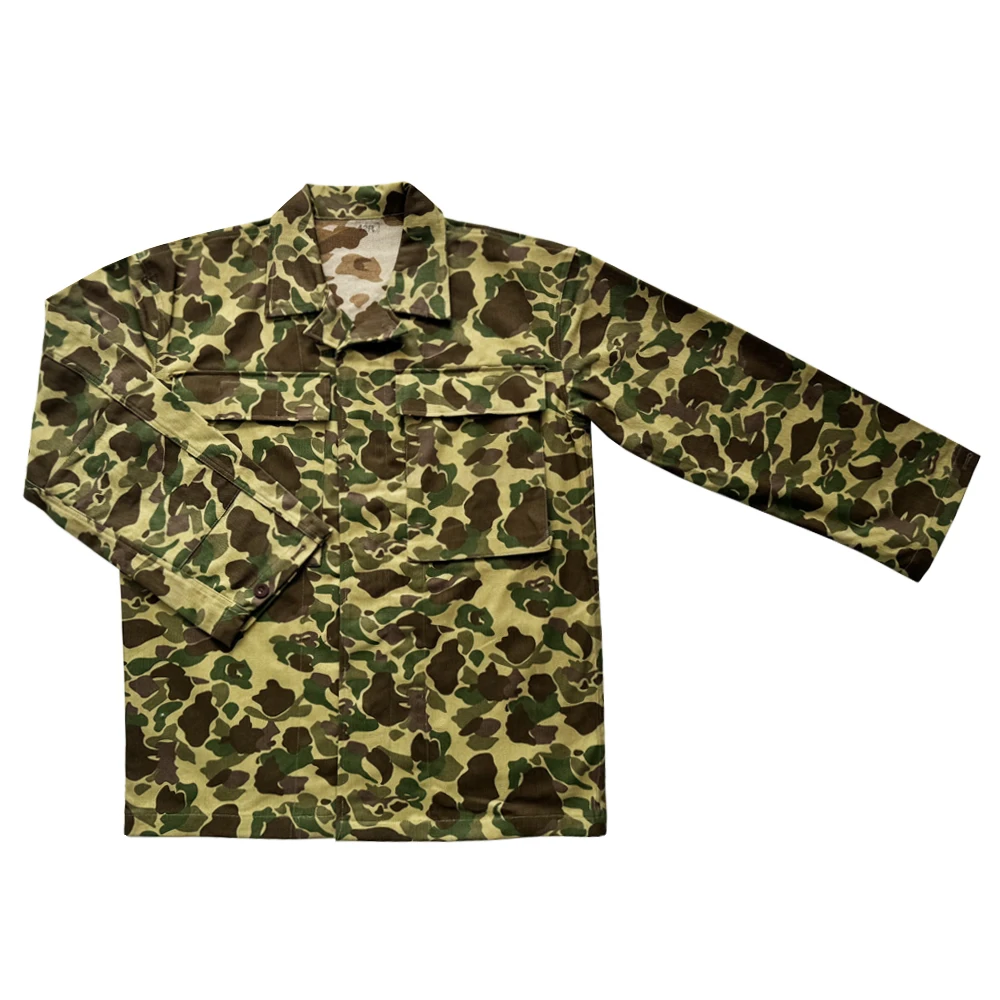 WW2 US Soldier Uniform Duck Hunting Double-sided Camo Coat HBT Soldier Vintage Soldier Uniform Vintage Camouflage Jacket