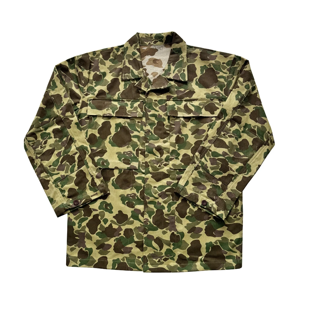WW2 US Soldier Uniform Duck Hunting Double-sided Camo Coat HBT Soldier Vintage Soldier Uniform Vintage Camouflage Jacket