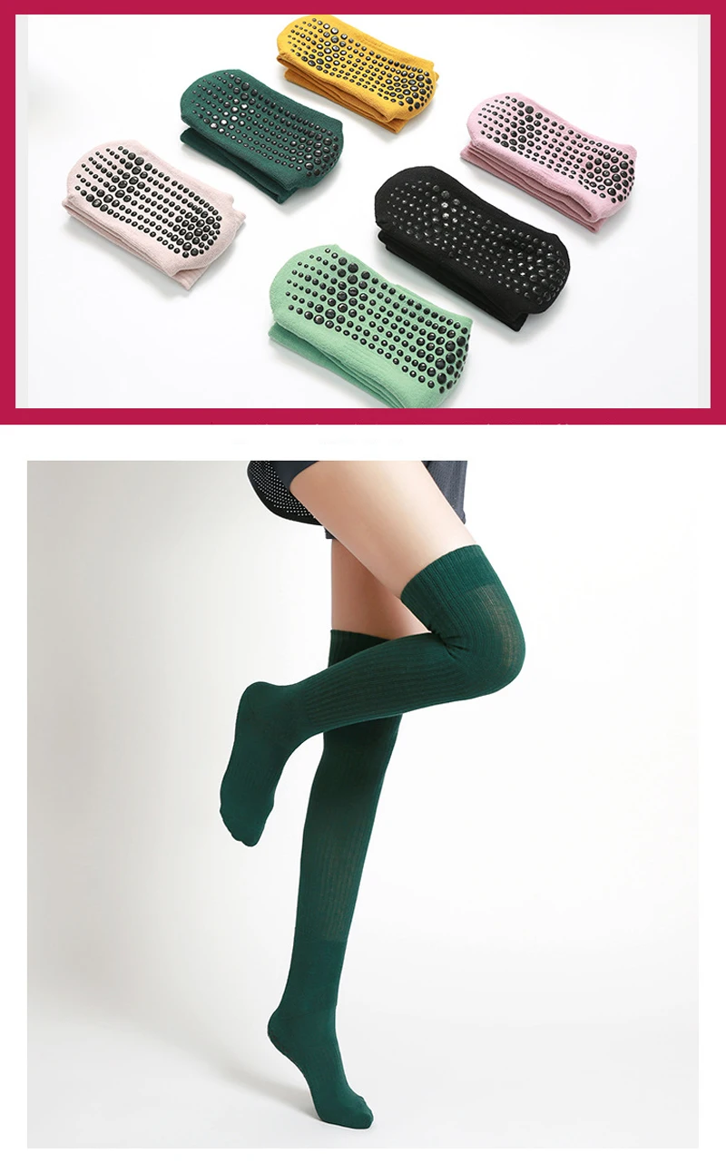 Long Tube Women Yoga Socks Fitness Anti-slip Cotton Pilates Ladies Dance Ballet Socks Warm Gym Sports Socks For Girls Women