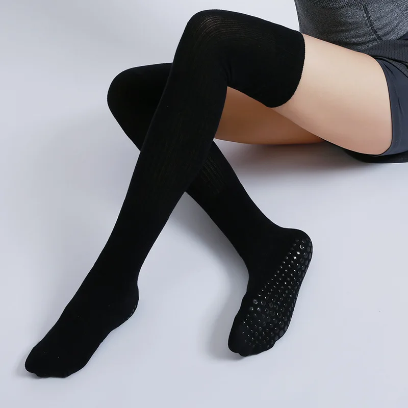Long Tube Women Yoga Socks Fitness Anti-slip Cotton Pilates Ladies Dance Ballet Socks Warm Gym Sports Socks For Girls Women