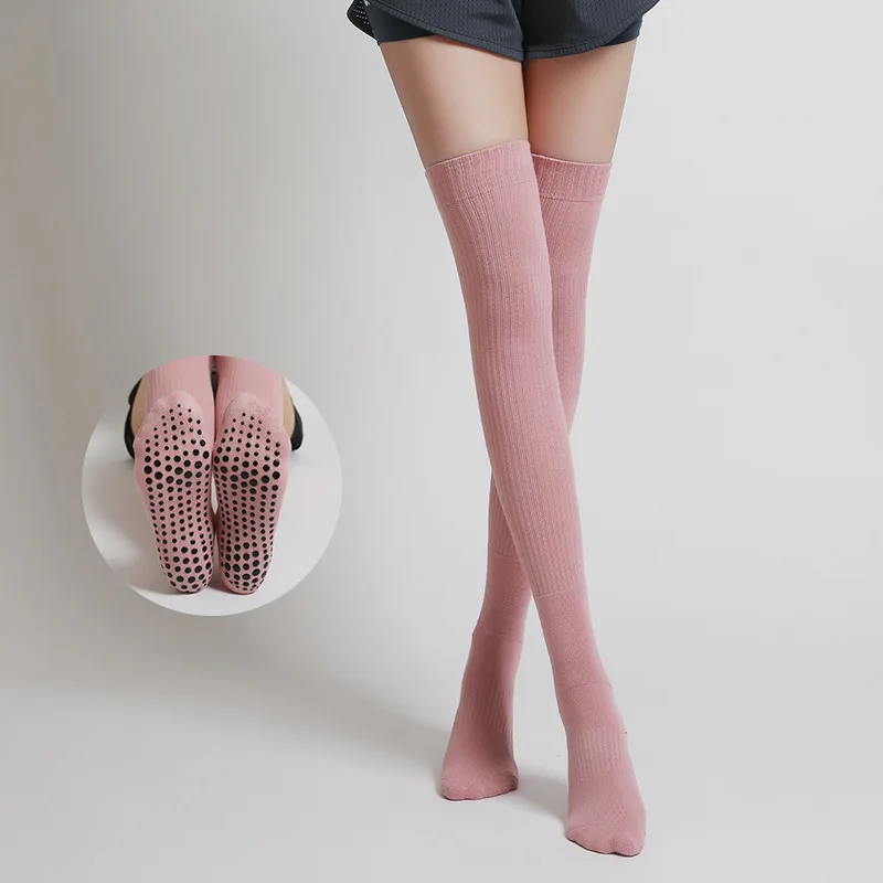 Long Tube Women Yoga Socks Fitness Anti-slip Cotton Pilates Ladies Dance Ballet Socks Warm Gym Sports Socks For Girls Women