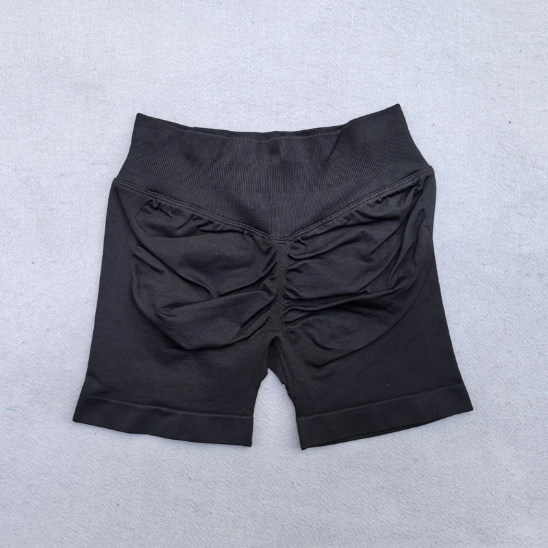 Gym Shorts Women Fitness Sports Biker Shorts 4.5" Low Ribbed Band Yoga Shorts Workout Scrunch Butt Seamless Leggings