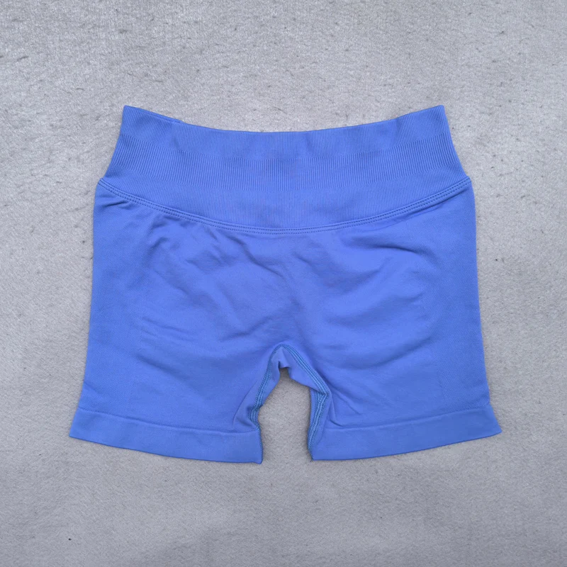 Gym Shorts Women Fitness Sports Biker Shorts 4.5" Low Ribbed Band Yoga Shorts Workout Scrunch Butt Seamless Leggings