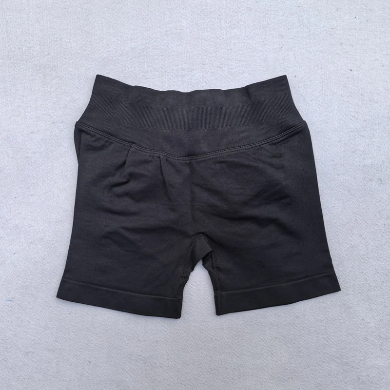 Gym Shorts Women Fitness Sports Biker Shorts 4.5" Low Ribbed Band Yoga Shorts Workout Scrunch Butt Seamless Leggings