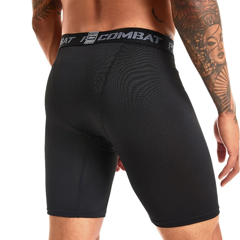 Men's Leggings Compression Pants Sports Leggings Basketball Quarter Shorts Quick Drying Running Training Stretch Fitness Pants