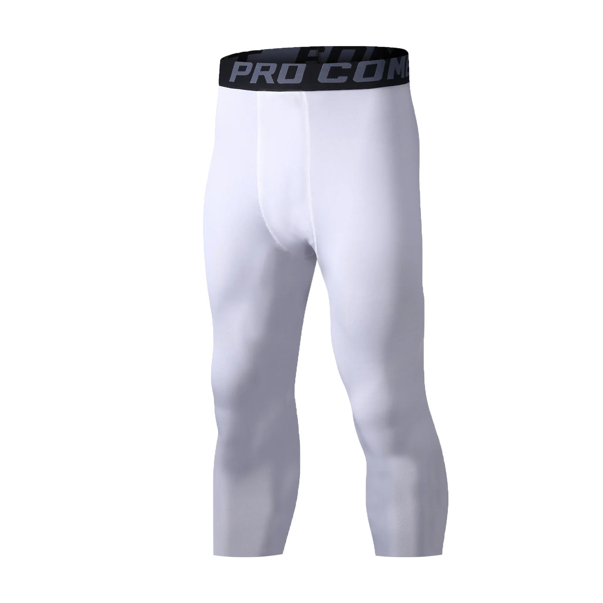 Men's Leggings Compression Pants Sports Leggings Basketball Quarter Shorts Quick Drying Running Training Stretch Fitness Pants