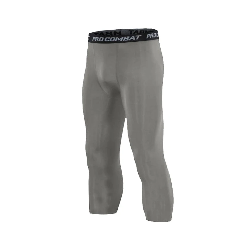 Men's Leggings Compression Pants Sports Leggings Basketball Quarter Shorts Quick Drying Running Training Stretch Fitness Pants