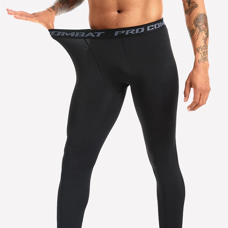 Men's Leggings Compression Pants Sports Leggings Basketball Quarter Shorts Quick Drying Running Training Stretch Fitness Pants