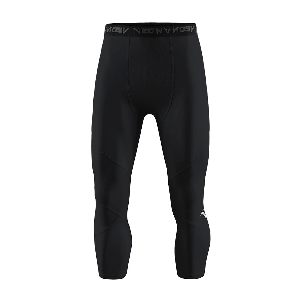 Soft 3/4 Compression Tights for Men Sportswear Quick Dry Training Leggings Gym Fitness Athletic Pants Sport Bottoms Running