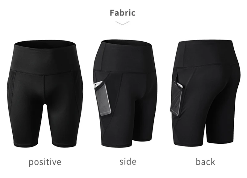 2023 Summer Gym Shorts Women High Waist Compression Quick Dry Yoga Shorts femme Fitness Running Push Up Shorts Pockets Design