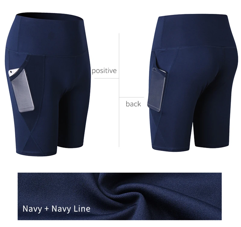 2023 Summer Gym Shorts Women High Waist Compression Quick Dry Yoga Shorts femme Fitness Running Push Up Shorts Pockets Design