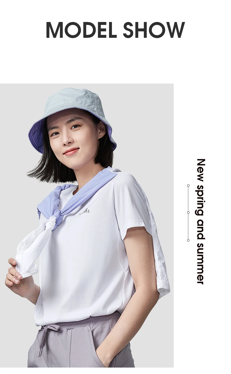 GOLDEN CAMEL Men and Women's T-shirts Moisture-absorbing Quick-dry Cotton t-shirt Short-sleeved Shirts Round Neck Sports Top