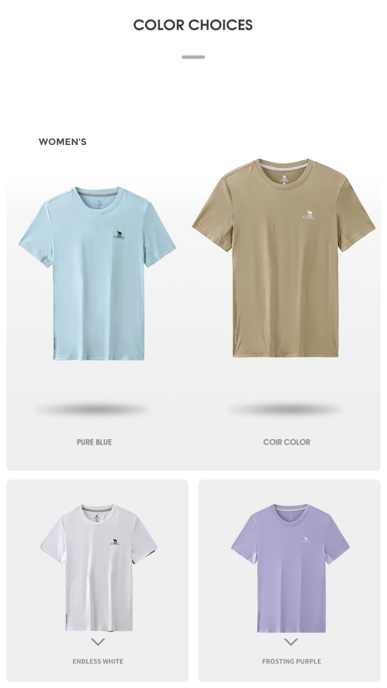 GOLDEN CAMEL Men and Women's T-shirts Moisture-absorbing Quick-dry Cotton t-shirt Short-sleeved Shirts Round Neck Sports Top