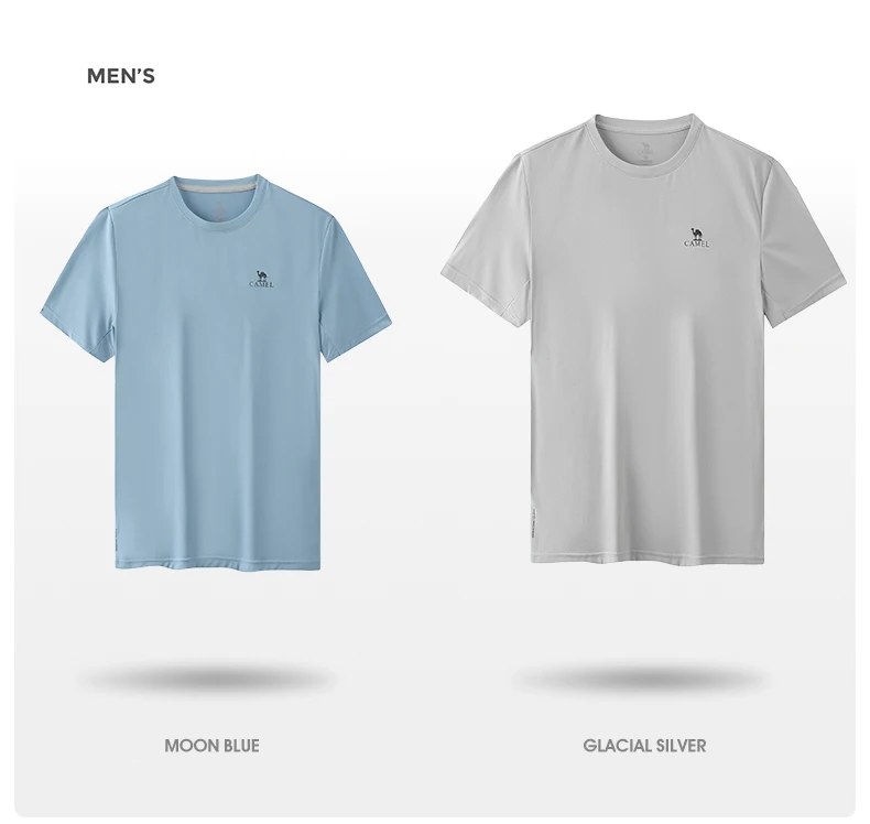 GOLDEN CAMEL Men and Women's T-shirts Moisture-absorbing Quick-dry Cotton t-shirt Short-sleeved Shirts Round Neck Sports Top