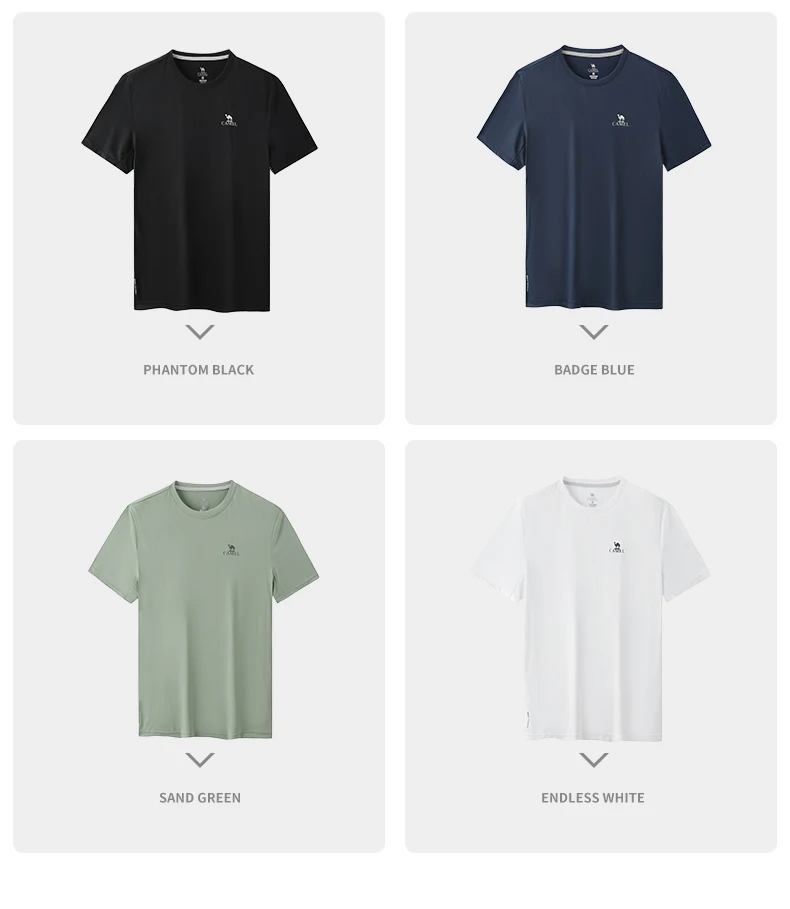 GOLDEN CAMEL Men and Women's T-shirts Moisture-absorbing Quick-dry Cotton t-shirt Short-sleeved Shirts Round Neck Sports Top