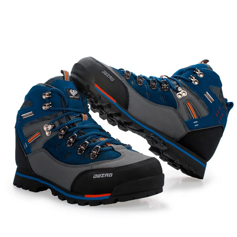 HIKEUP Fashion Winter High-Top Outdoor Shoes Hiking Men's Sports Waterproof Casual Anti-Cold Snow Boots Padded Warm Men's Walk