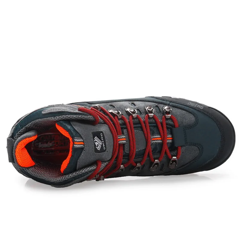 HIKEUP Fashion Winter High-Top Outdoor Shoes Hiking Men's Sports Waterproof Casual Anti-Cold Snow Boots Padded Warm Men's Walk