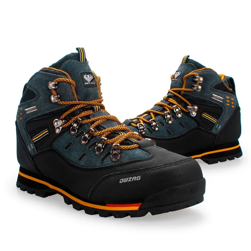 HIKEUP Fashion Winter High-Top Outdoor Shoes Hiking Men's Sports Waterproof Casual Anti-Cold Snow Boots Padded Warm Men's Walk