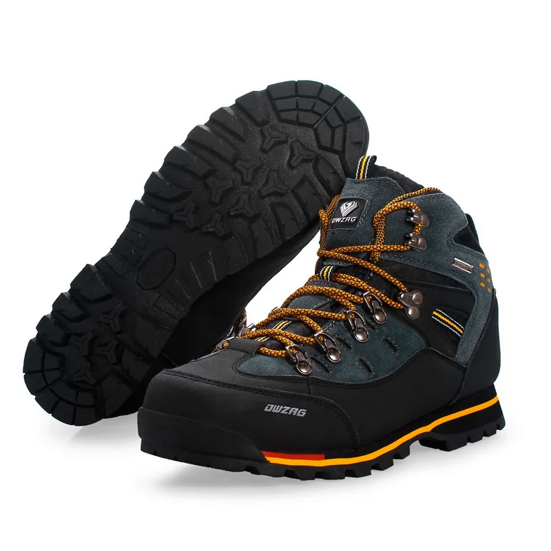 HIKEUP Fashion Winter High-Top Outdoor Shoes Hiking Men's Sports Waterproof Casual Anti-Cold Snow Boots Padded Warm Men's Walk