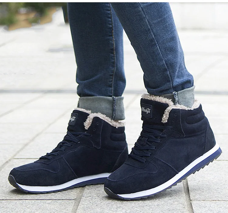 2026 Men Boots Winter Sports Ankle Boots Thickened Plus Size Women Casual Fashion Short Boots Cotton Shoes Platform Snow Boots