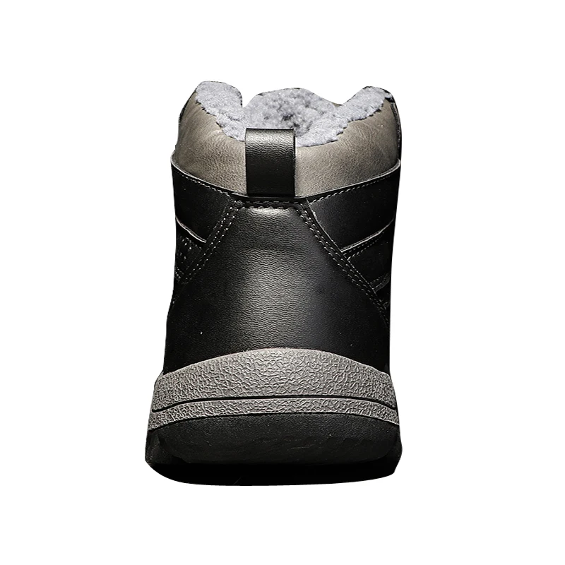 HIKEUP Winter Boots Men Cotton Shoes Winter Outdoor Hiking Shoes Workwear Sport High Top Plus Velvet Warm Men's Shoes