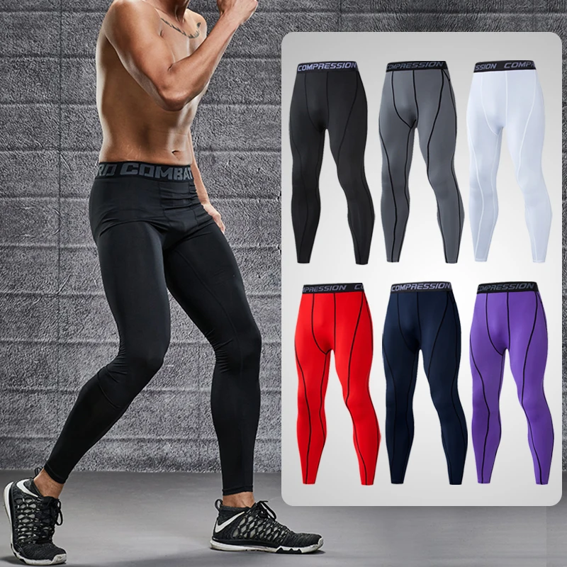 Mens Compression Pants Quick Dry Fit Sportswear Running Tights Men Legging Fitness Training Jogging Pants Sport Gym Leggings