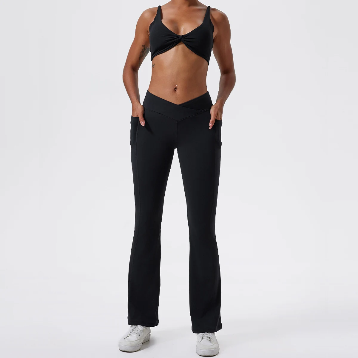 Hearuisavy Summer Sports Bra Shockproof Push Up Gym Top Women Quick-Dry Yoga Clothes Pleated Design Brassiere Workout Crop Top