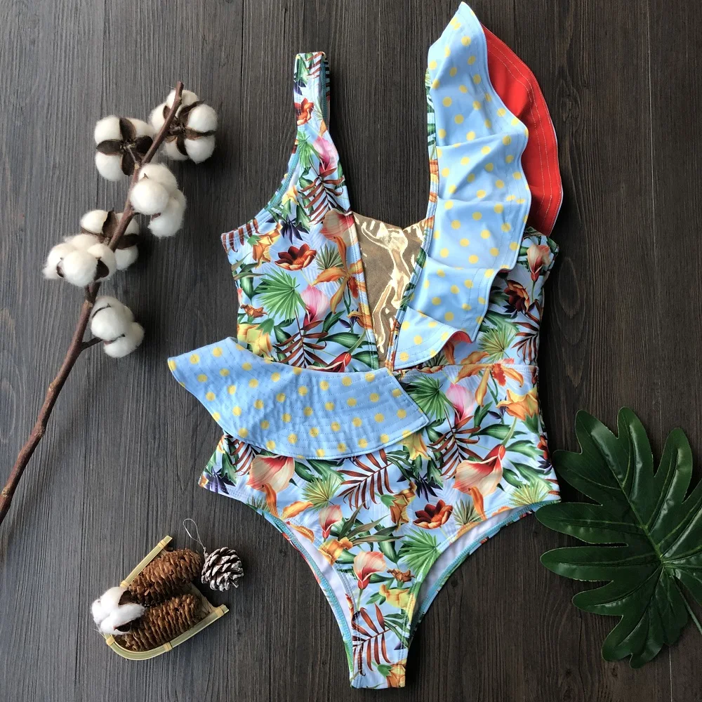 RUOTONGSEPT 2023 Women Swimsuit Strappy Bandege Swimwear Backless Sexy One Piece Ruffled Bikini Bathing Suit Beachwear Monokini