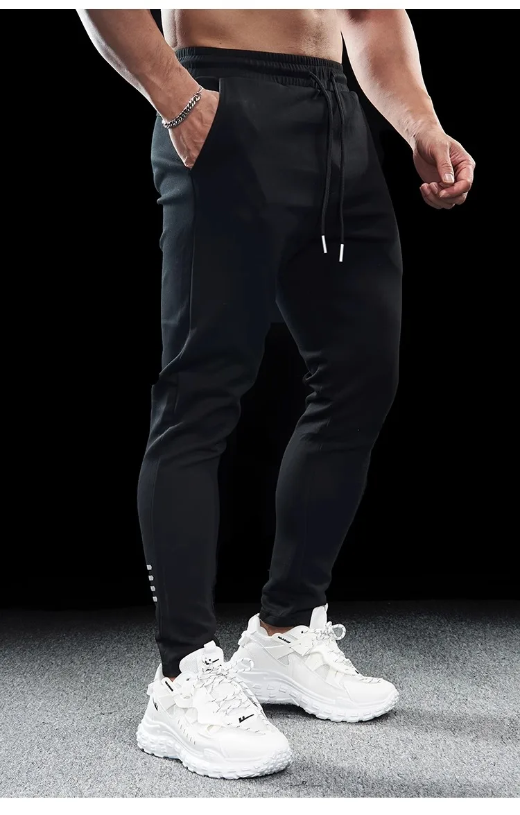 Men's Sports Gym Fitness Casual Slim Stretch Running Pants Tops Men's Quick-drying Breathable Training Pants Autumn Winter