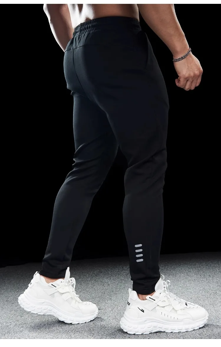 Men's Sports Gym Fitness Casual Slim Stretch Running Pants Tops Men's Quick-drying Breathable Training Pants Autumn Winter