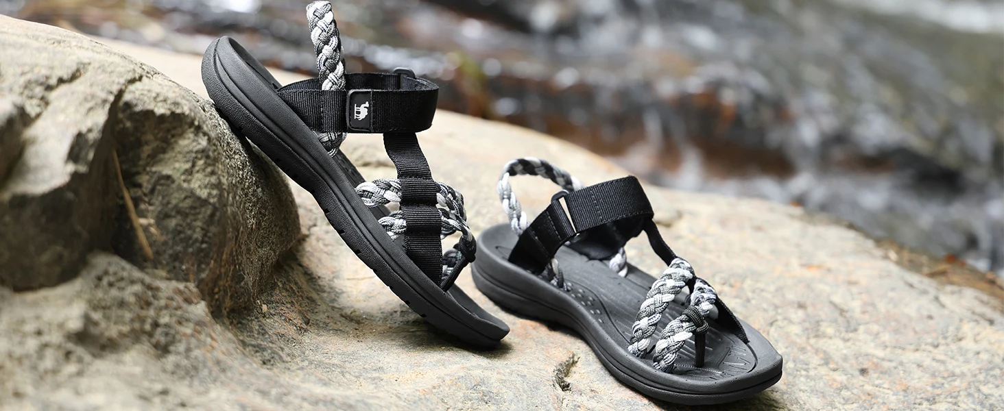 GOLDEN CAMEL Hiking Sandals for Women Comfortable Athletic Sport Sandal with Arch Support for Casual Walking Outdoors Water
