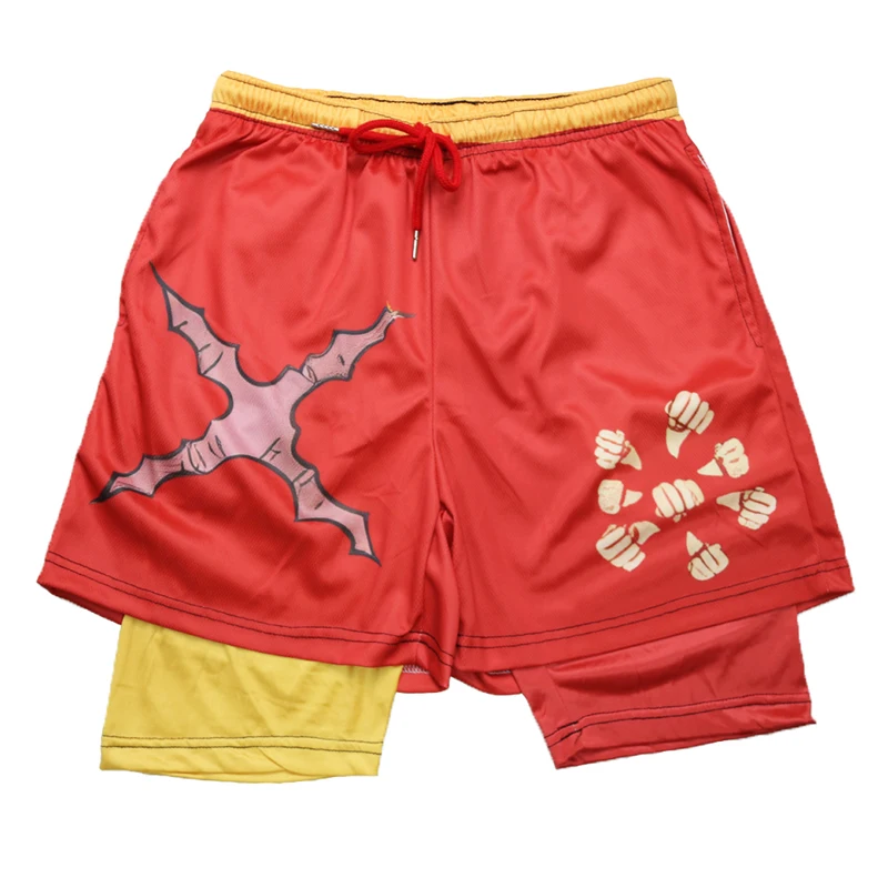 Stylish 3D Print 2 in 1 Running Shorts for Men Gym Workout Athletic Performance Shorts with Pockets Activewear