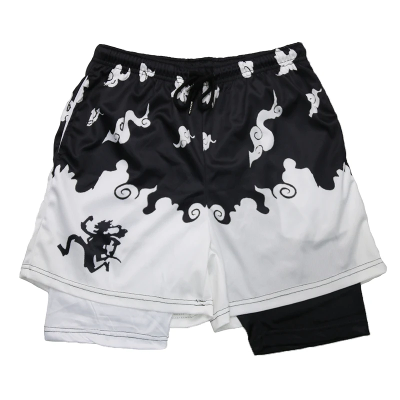 Stylish 3D Print 2 in 1 Running Shorts for Men Gym Workout Athletic Performance Shorts with Pockets Activewear