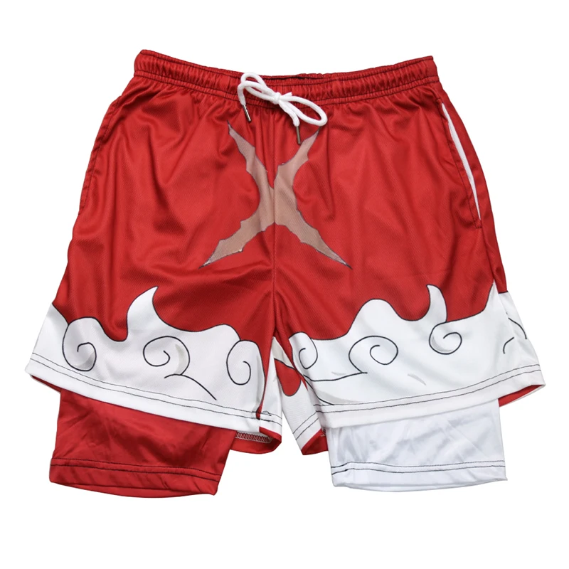 Stylish 3D Print 2 in 1 Running Shorts for Men Gym Workout Athletic Performance Shorts with Pockets Activewear