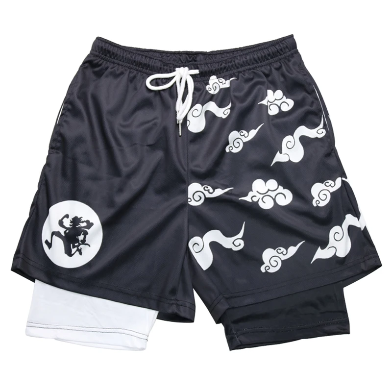 Stylish 3D Print 2 in 1 Running Shorts for Men Gym Workout Athletic Performance Shorts with Pockets Activewear