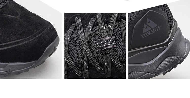 HIKEUP Latest Men's Hiking Shoes Wear-resistant Non-slip Outdoor Sneaker Rock Climbing Trekking Hunting Men Sports Suede Leather