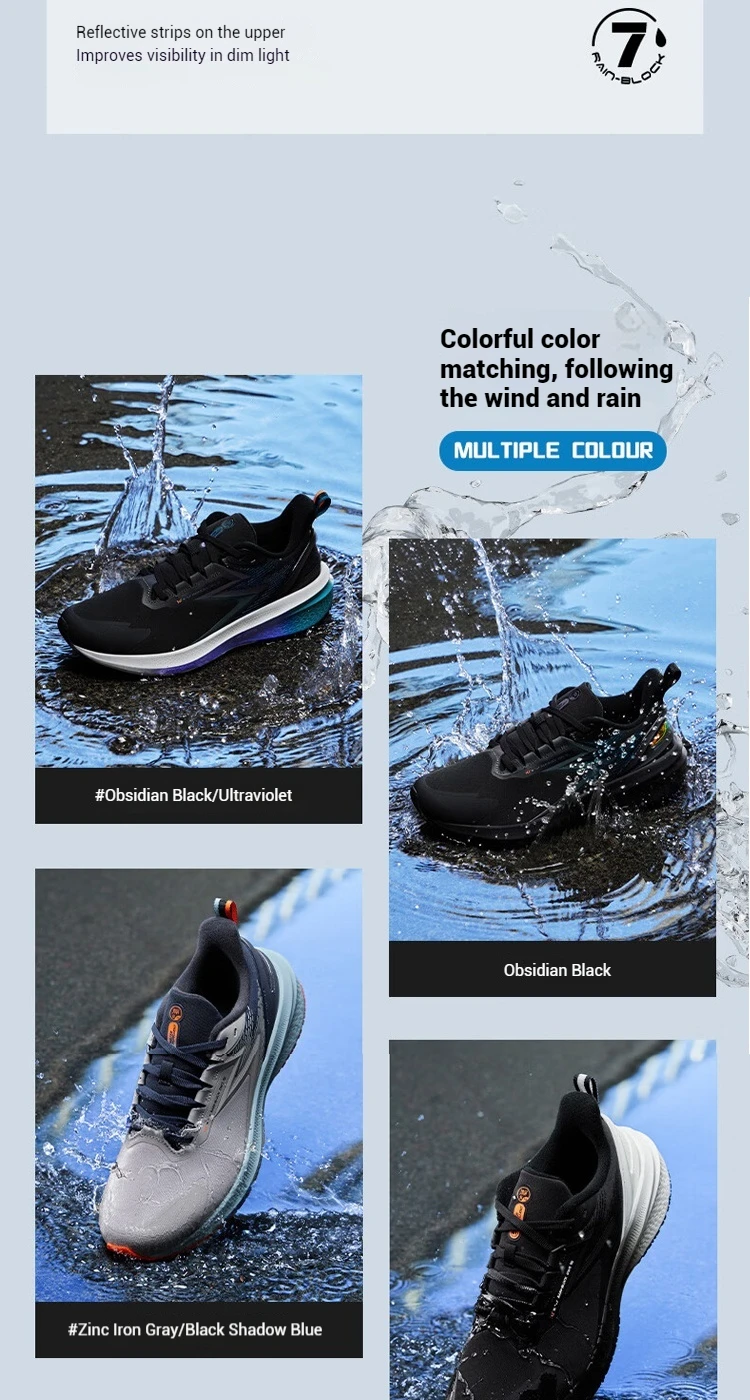 361 Degrees Rainblock 7.0 Men Running Shoes New Water Repellent Comfort Warm Elastic Non-slip Jogging Male Sneakers 672442219
