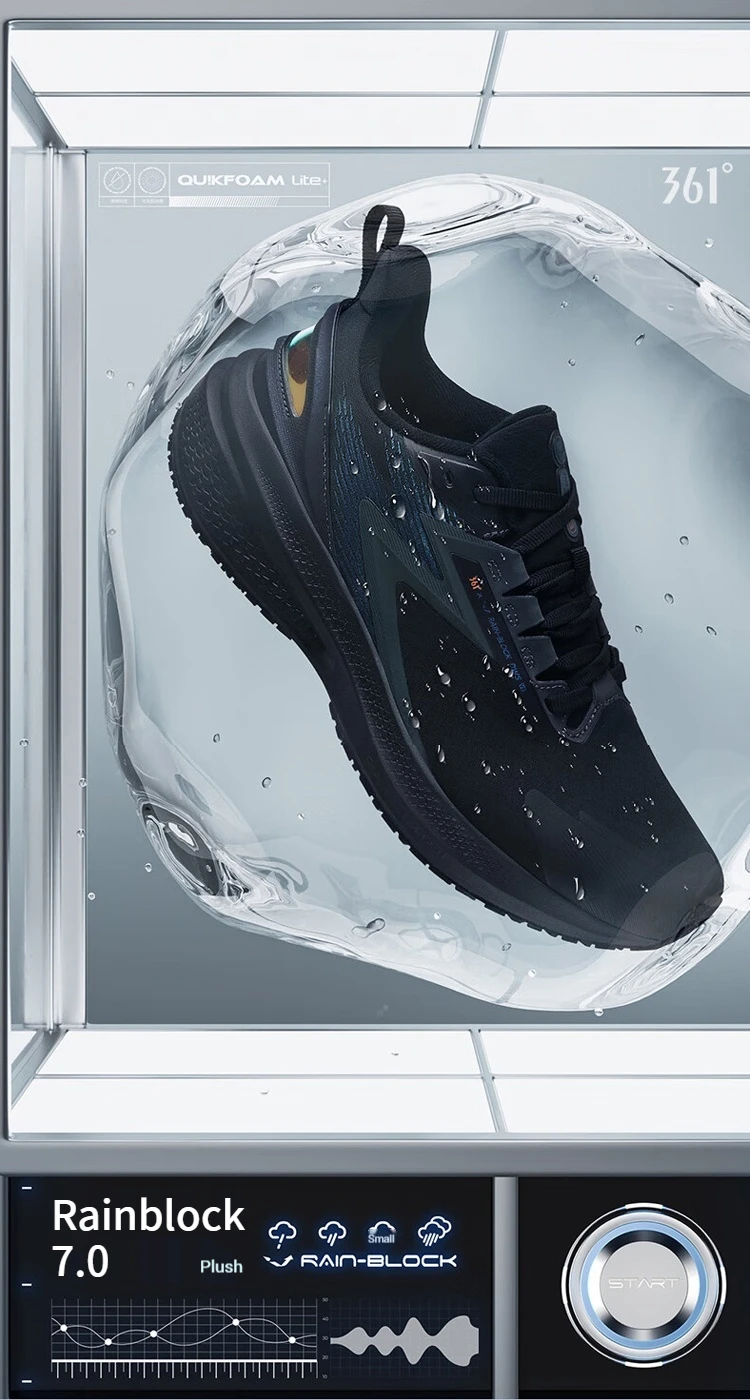 361 Degrees Rainblock 7.0 Men Running Shoes New Water Repellent Comfort Warm Elastic Non-slip Jogging Male Sneakers 672442219