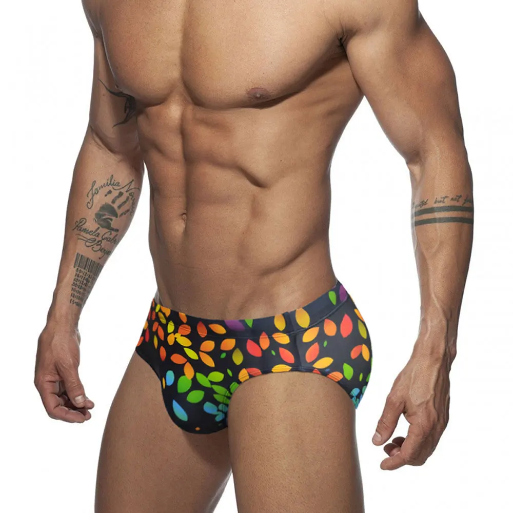 Sexy Briefs Swimming Trunks Tight Stretch bathing suit men Pride Day Surf Summer Beach Sports Pants Padded Push-up Men Swimwear