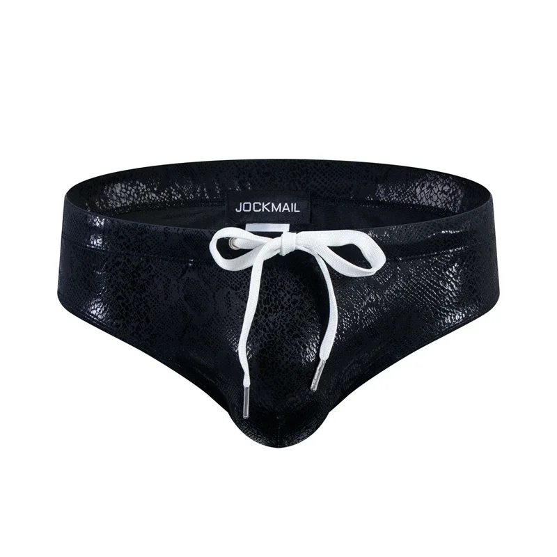 Push Up Padded Swimwear Men Swimsuit Shorts Mens Bikini Briefs Summer Trunk Swim Suit Sunga Slip Beach Shorts Snakeskin Print